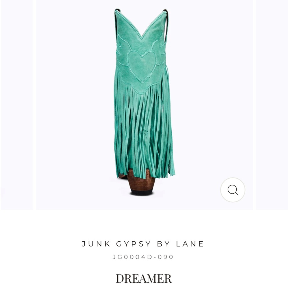 Junk Gypsy Lane Fringe Teal Cowboy 🤠 Boots 7.5 7 - Picture 7 of 16